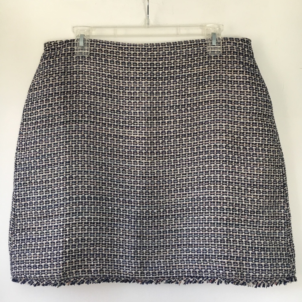 BR Tweed Fringe Mini Skirt